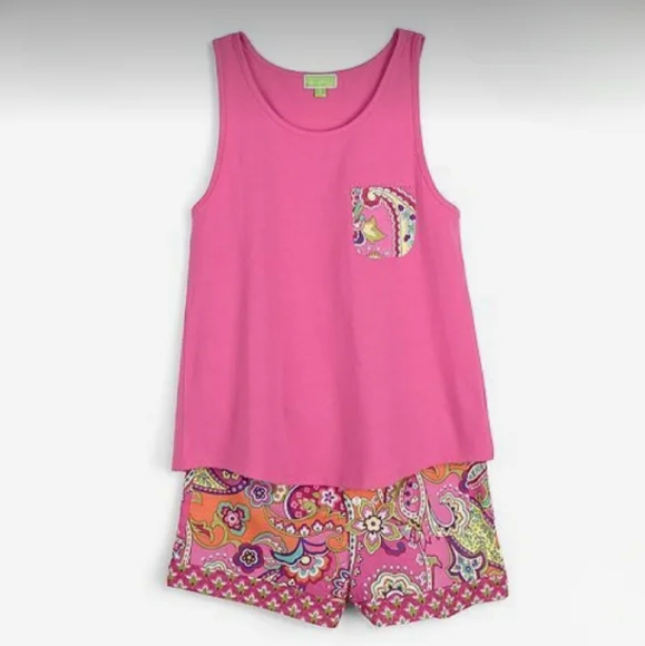 Vera Bradley Pink Paisley Pajama Set NWOT - Picture 1 of 2